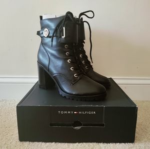 Tommy Hilfiger lace up winter black boots